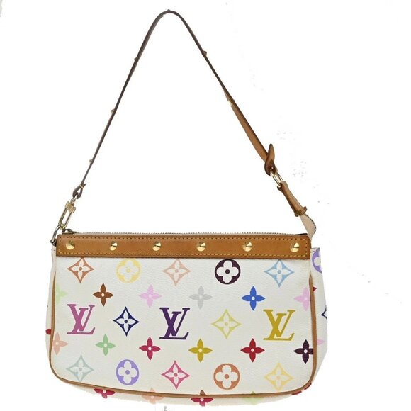 LOUIS VUITTON Pochette Accessoires Hand Bag Monogram Multi White M92649 607RF578 - Picture 1 of 13